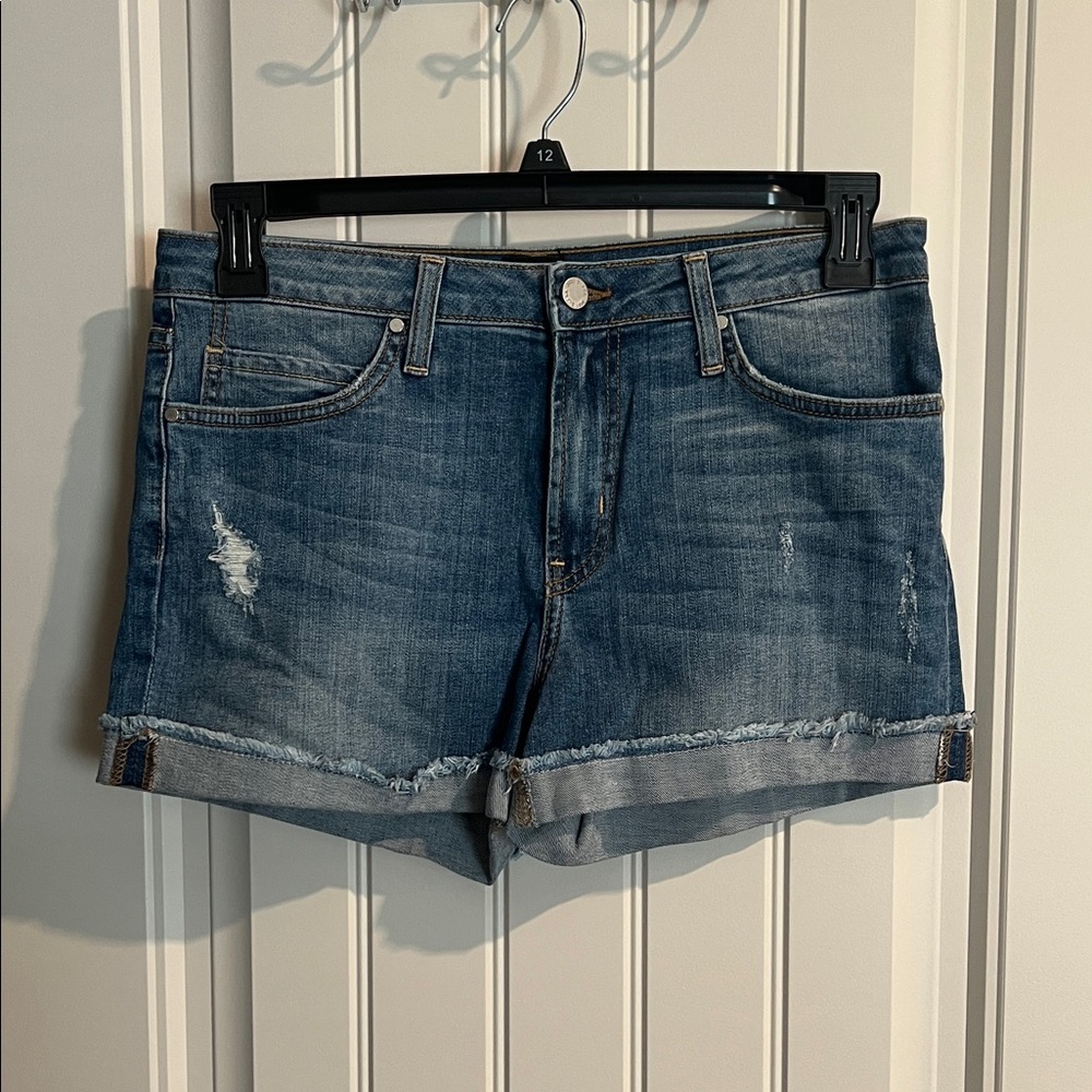 Just Black Distressed Blue Jean Shorts